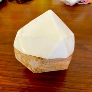 West Elm Marble & Wood Geometric Object